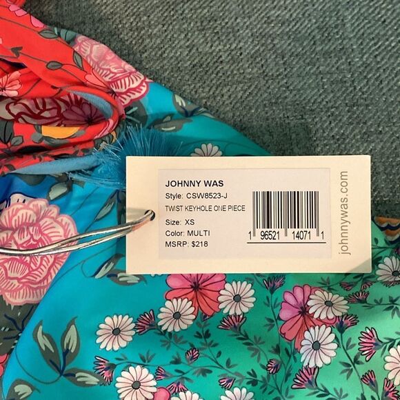 NWT JOHNNY WAS RAINBOW TWIST KEYHOLE ONE PIECE - Picture 3 of 11